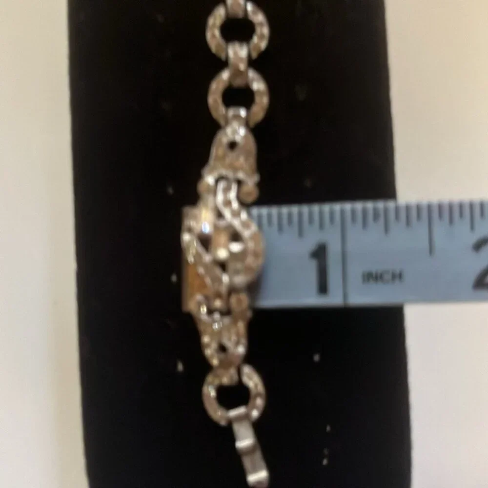 💎✨ Silver-Tone Rhinestone Link Chain Bracelet | Elegant Sparkling Design | 7” L - Picture 6 of 8